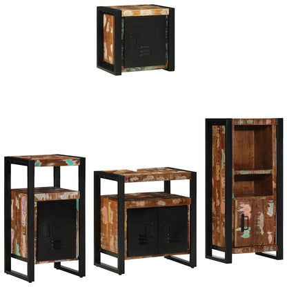 Bathroom Furniture Set 4 pcs Multicolour Solid Reclaimed Wood