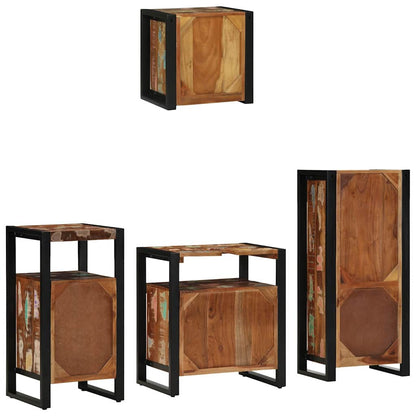 Bathroom Furniture Set 4 pcs Multicolour Solid Reclaimed Wood