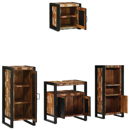Bathroom Furniture Set 4 pcs Multicolour Solid Reclaimed Wood