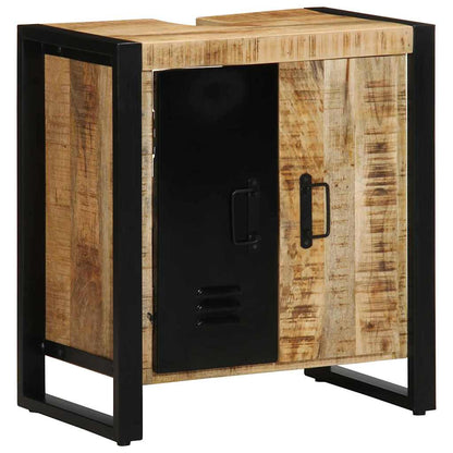 Bathroom Furniture Set with Shelf 4 pcs Brown Solid Mango Wood