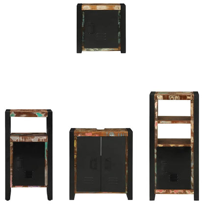 Bathroom Furniture Set 4 pcs Multicolour Solid Reclaimed Wood