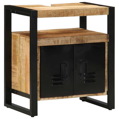 Bathroom Furniture Set with Shelf 4 pcs Brown Solid Mango Wood