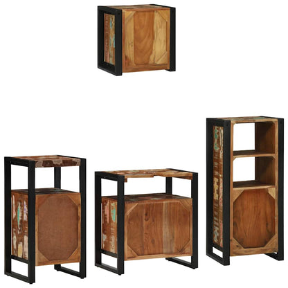 Bathroom Furniture Set 4 pcs Multicolour Solid Reclaimed Wood