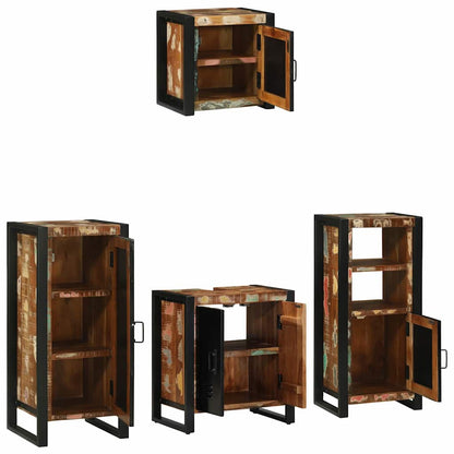 Bathroom Furniture Set 4 pcs Multicolour Solid Reclaimed Wood