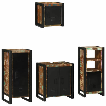 Bathroom Furniture Set 4 pcs Multicolour Solid Reclaimed Wood