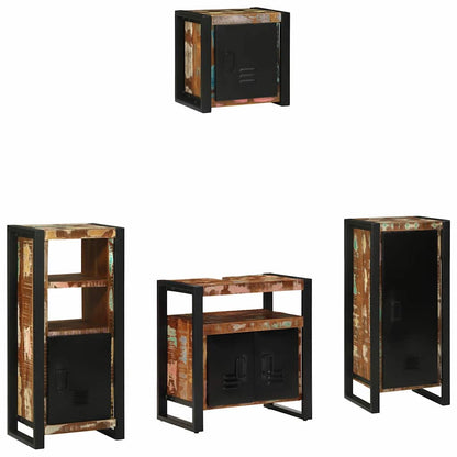 Bathroom Furniture Set 4 pcs Multicolour Solid Reclaimed Wood