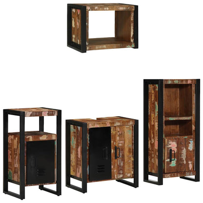 Bathroom Furniture Set 4 pcs Multicolour Solid Reclaimed Wood