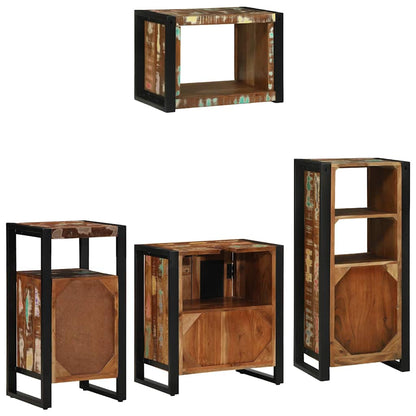 Bathroom Furniture Set 4 pcs Multicolour Solid Reclaimed Wood