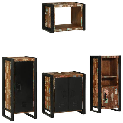 Bathroom Furniture Set 4 pcs Multicolour Solid Reclaimed Wood