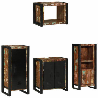 Bathroom Furniture Set 4 pcs Multicolour Solid Reclaimed Wood
