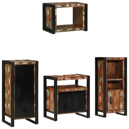 Bathroom Furniture Set 4 pcs Multicolour Solid Reclaimed Wood