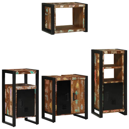 Bathroom Furniture Set 4 pcs Multicolour Solid Reclaimed Wood