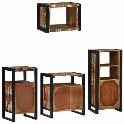 Bathroom Furniture Set 4 pcs Multicolour Solid Reclaimed Wood