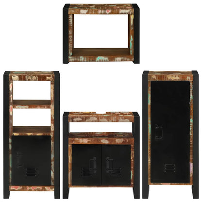 Bathroom Furniture Set 4 pcs Multicolour Solid Reclaimed Wood