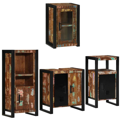Bathroom Furniture Set 4 pcs Multicolour Solid Reclaimed Wood
