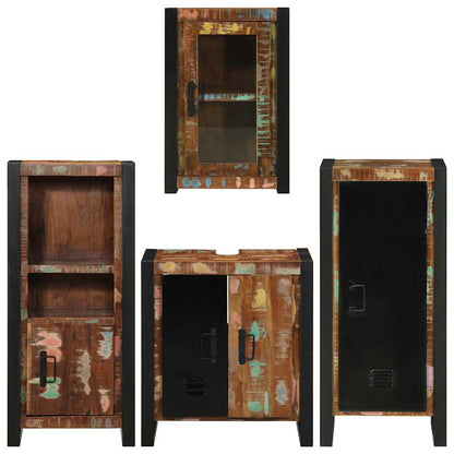 Bathroom Furniture Set 4 pcs Multicolour Solid Reclaimed Wood