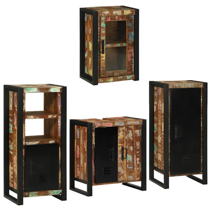 Bathroom Furniture Set 4 pcs Multicolour Solid Reclaimed Wood