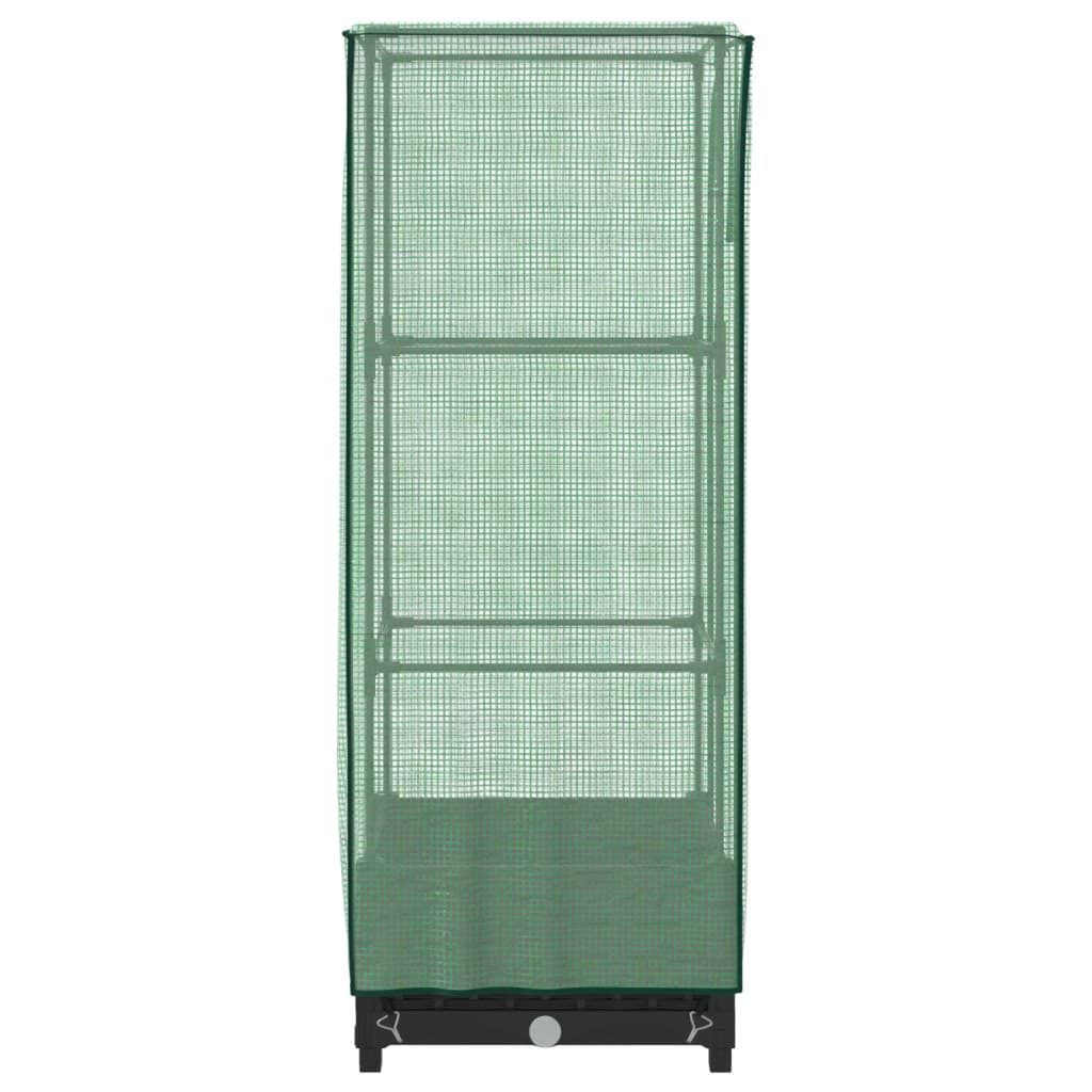 Raised Bed with Greenhouse Cover Rattan Look 40x40x123 cm