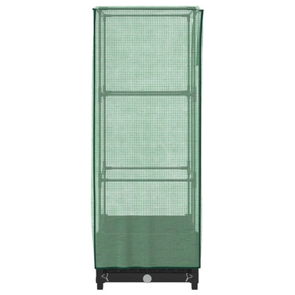 Raised Bed with Greenhouse Cover Rattan Look 40x40x123 cm