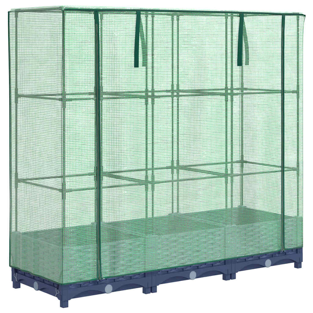 Raised Bed with Greenhouse Cover Rattan Look 120x40x123 cm