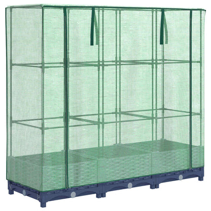 Raised Bed with Greenhouse Cover Rattan Look 120x40x123 cm