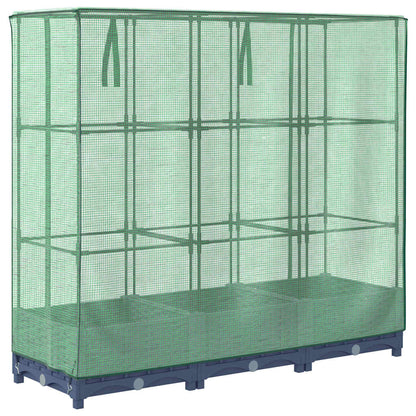 Raised Bed with Greenhouse Cover Rattan Look 120x40x123 cm