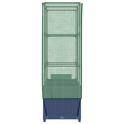 Raised Bed with Greenhouse Cover Rattan Look 80x40x138 cm