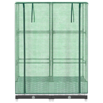 Raised Bed with Greenhouse Cover Rattan Look 80x40x123 cm