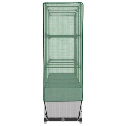 Raised Bed with Greenhouse Cover Rattan Look 160x40x138 cm