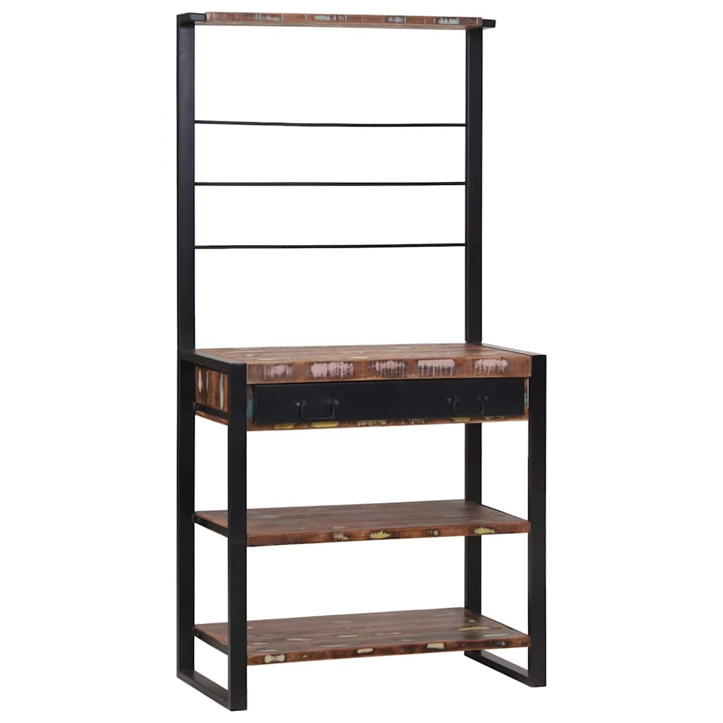 Kitchen Rack Multicolour 80 x 40 x 160 cm Solid Reclaim wood