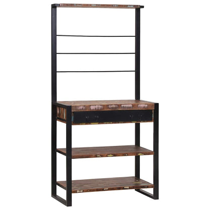 Kitchen Rack Multicolour 80 x 40 x 160 cm Solid Reclaim wood