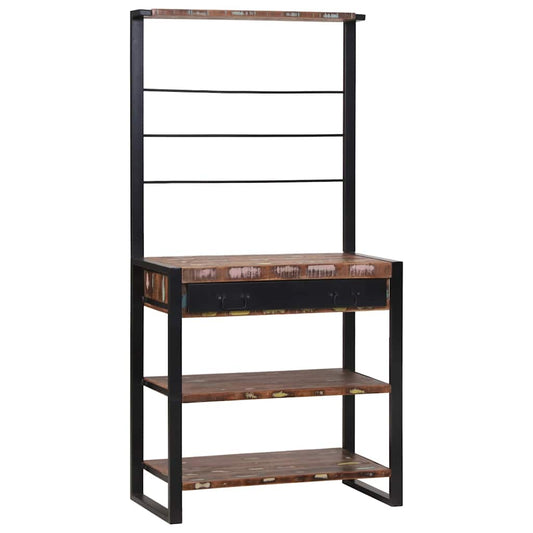 Kitchen Rack Multicolour 80 x 40 x 160 cm Solid Reclaim wood