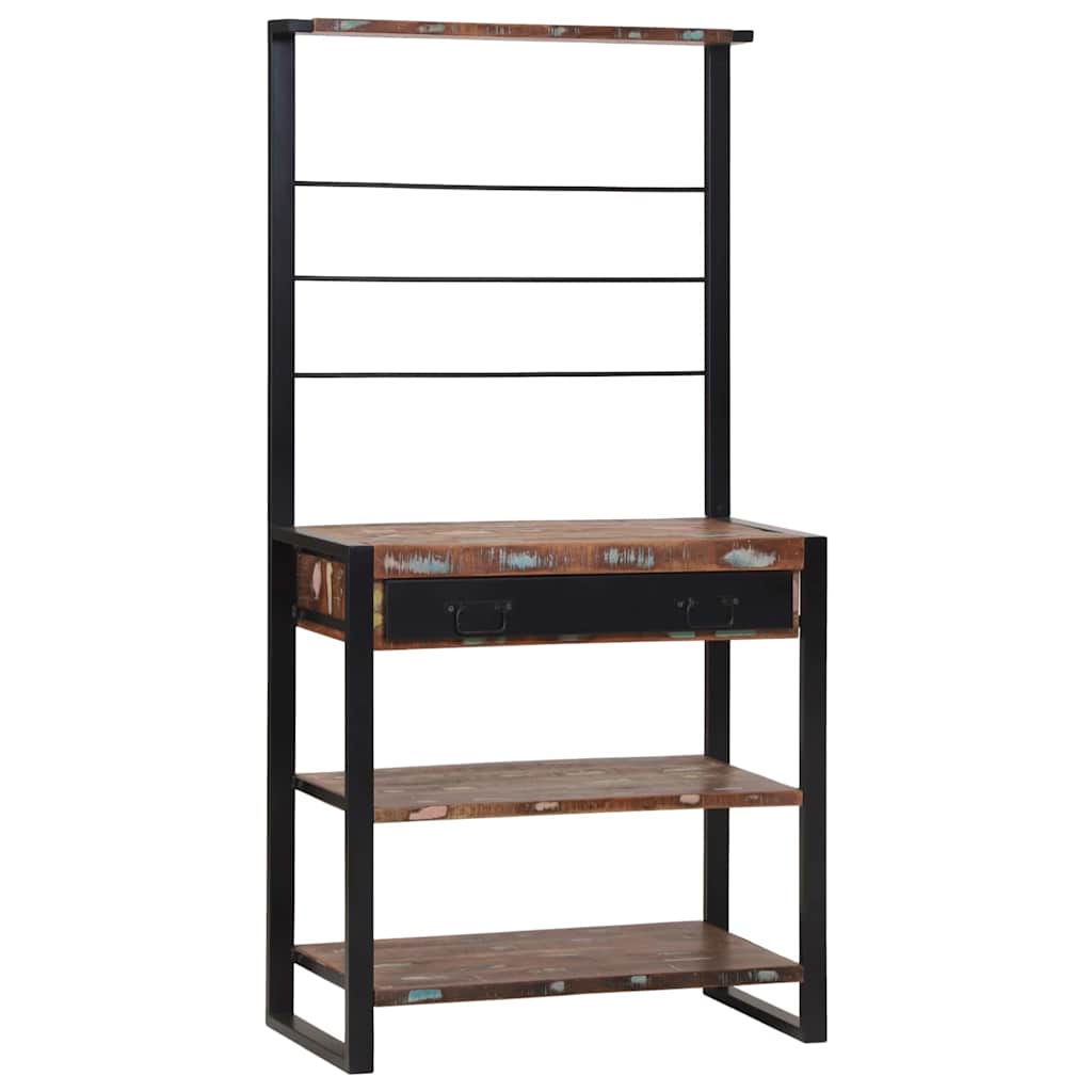 Kitchen Rack Multicolour 80 x 40 x 160 cm Solid Reclaim wood
