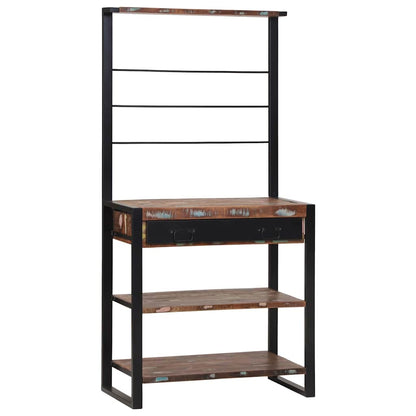 Kitchen Rack Multicolour 80 x 40 x 160 cm Solid Reclaim wood