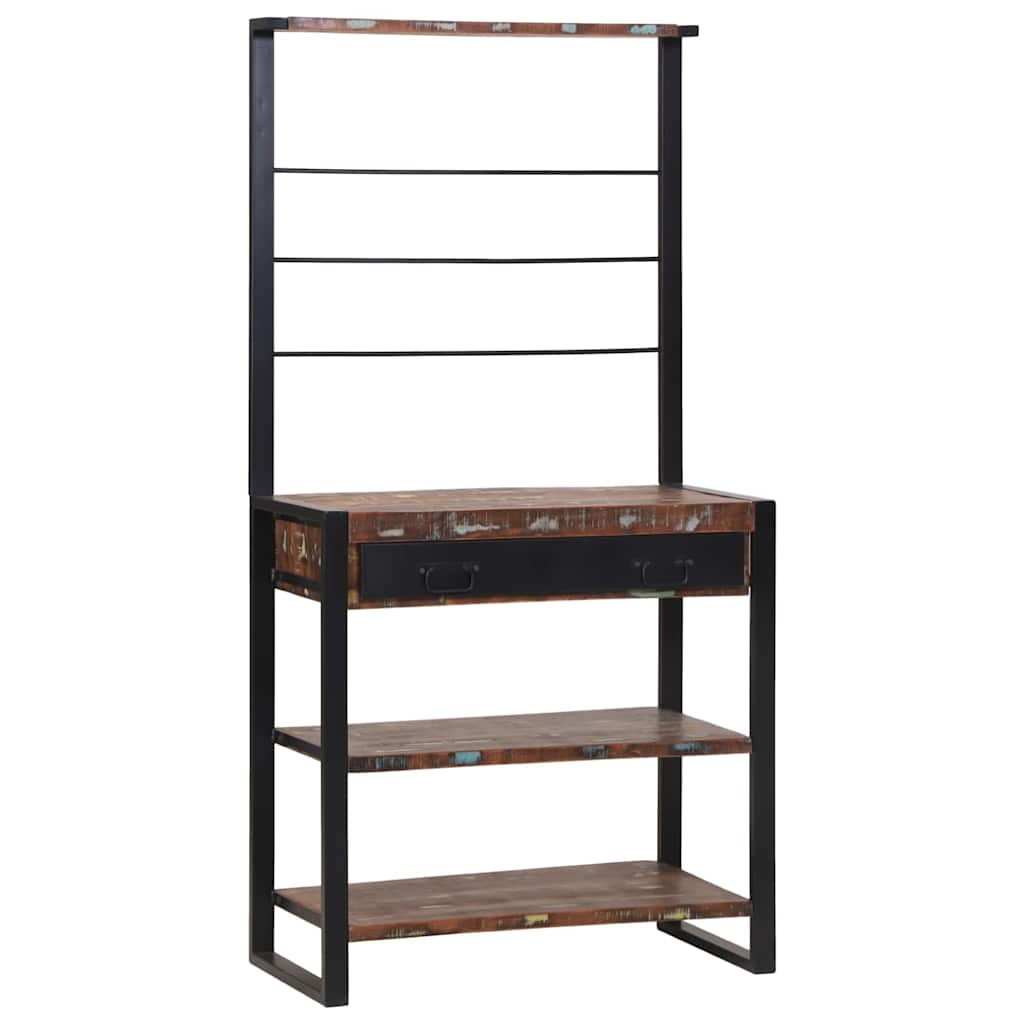 Kitchen Rack Multicolour 80 x 40 x 160 cm Solid Reclaim wood