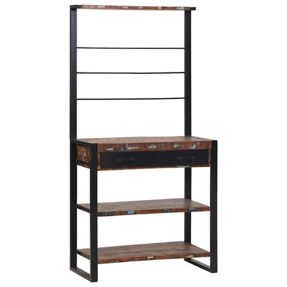 Kitchen Rack Multicolour 80 x 40 x 160 cm Solid Reclaim wood
