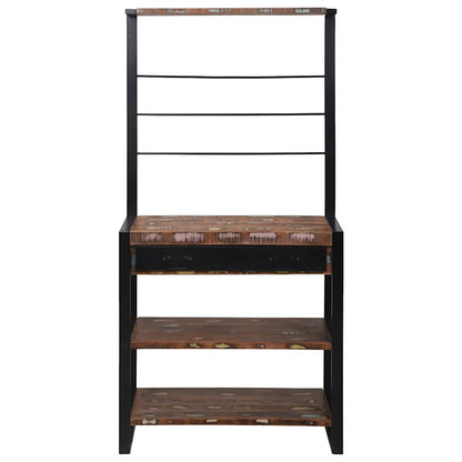 Kitchen Rack Multicolour 80 x 40 x 160 cm Solid Reclaim wood