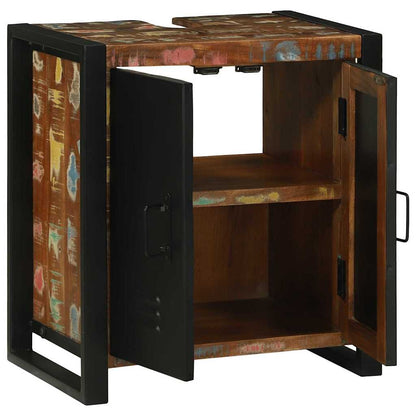 Sink Cabinet with Door Brown 55 x 35 x 60 cm Solid Reclaim wood