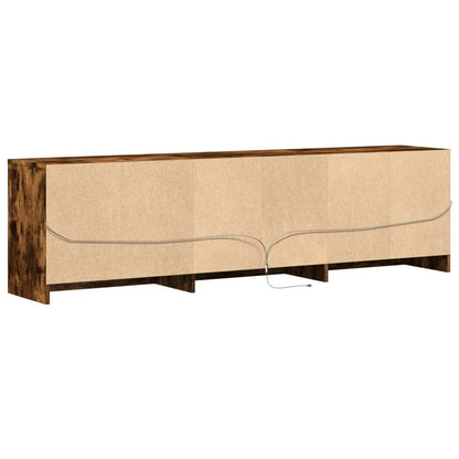 TV Cabinet with LED Smoked Oak 180x34x50 cm Engineered Wood