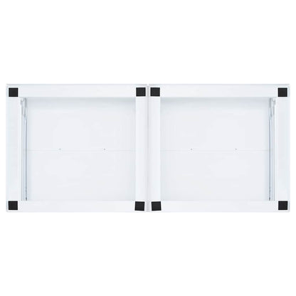 Double Washing Machine Pedestal with Pull-Out Shelves White