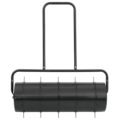 Garden Lawn Roller Pull with Aerator Clamps Black 63 L Iron and Steel