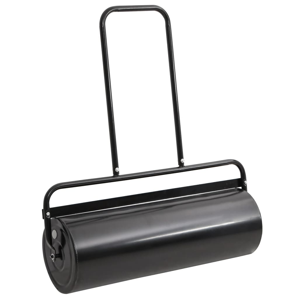 Garden Lawn Roller Pull with Aerator Clamps Black 63 L Iron and Steel