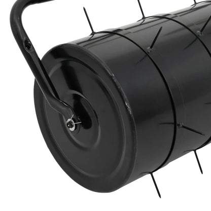 Garden Lawn Roller Pull with Aerator Clamps Black 63 L Iron and Steel