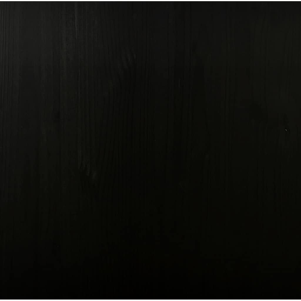 Rolling Cabinet with Drawers MOSS Black Solid Wood Pine