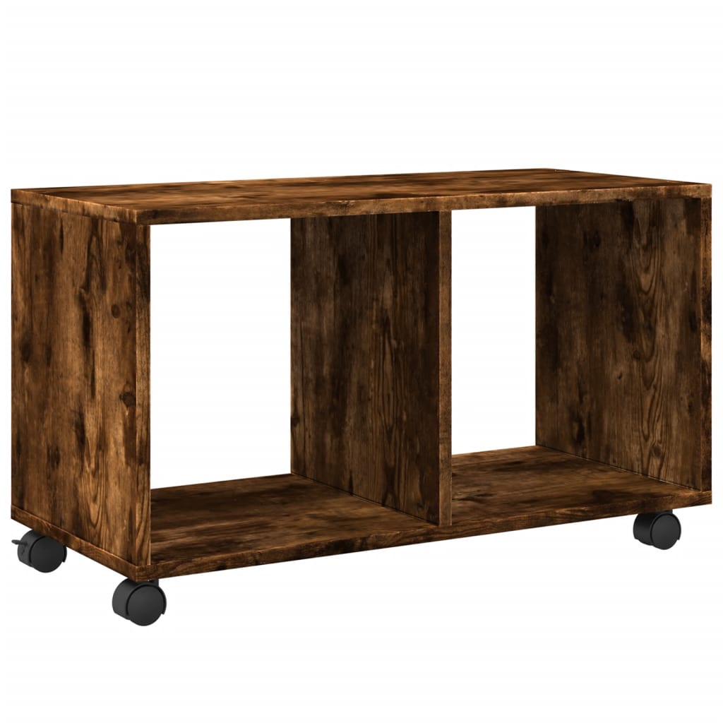  Rolling Cabinet Smoked Oak 72x33x42.5 cm Engineered Wood