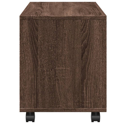  Rolling Cabinet Brown Oak 72x33x42.5 cm Engineered Wood