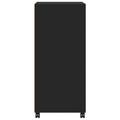 Rolling Cabinet Black 55x40x91 cm Engineered Wood