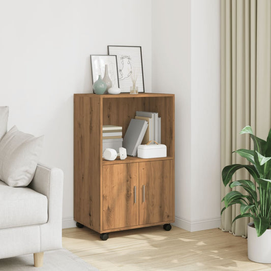 Rolling Cabinet Artisian Oak 55x40x91 cm Engineered Wood
