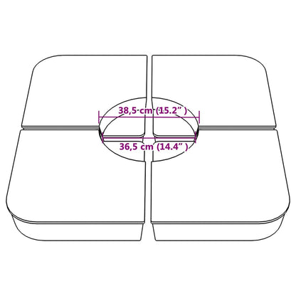 4 Piece Parasol Base Set for Cross Stand Parasol 100 kg PP