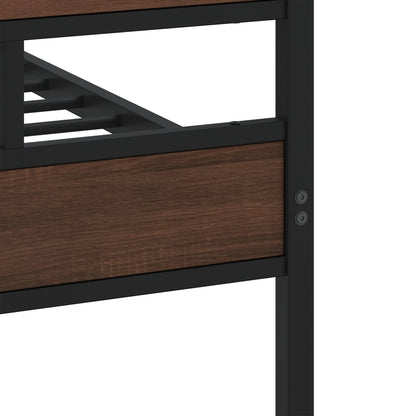 Metal Bed Frame without Mattress Brown Oak 180x200 cm Super King